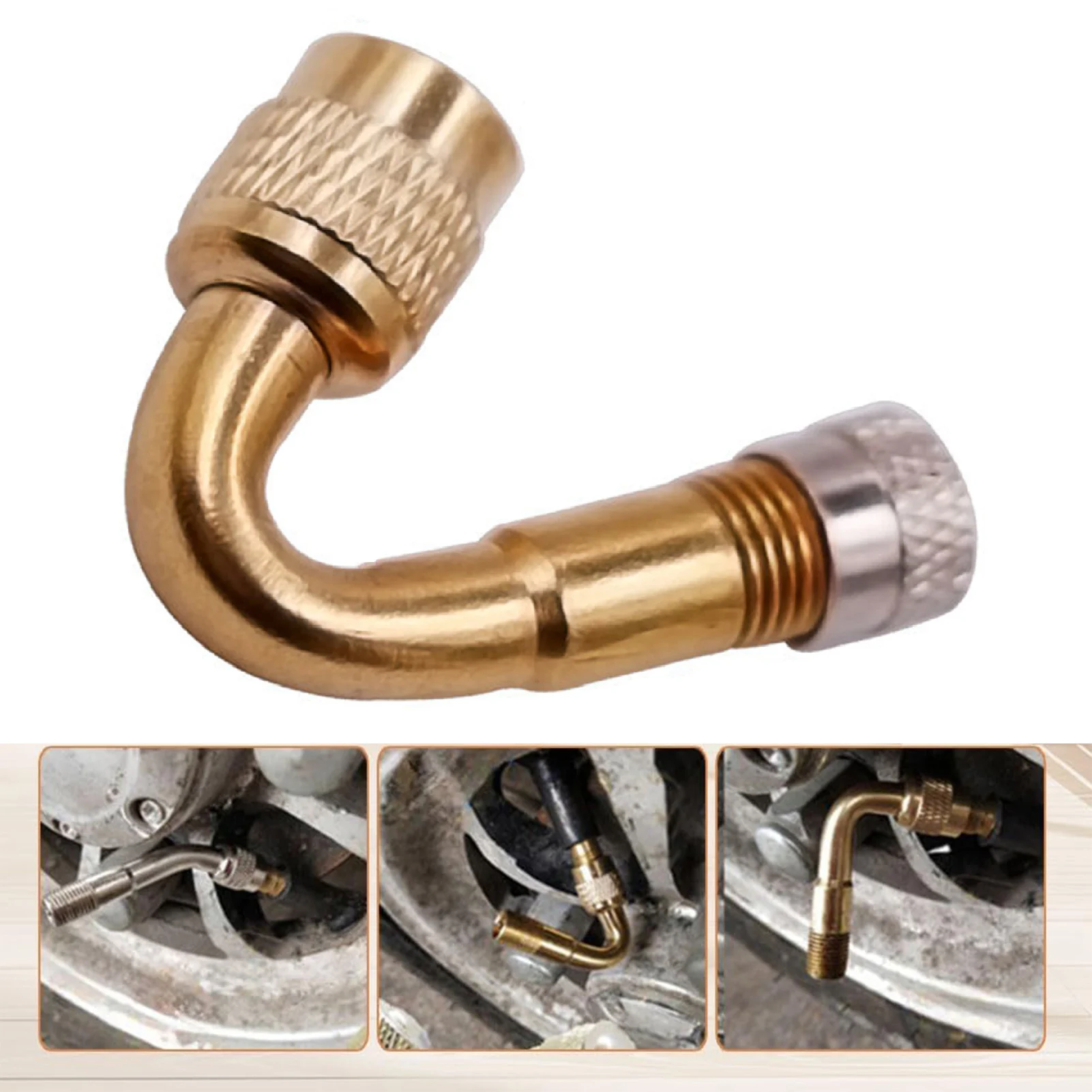 Tire Valve Extension Brass Tire Valve Stem Extension Adaptor for Cars Truck Motorcycle Bike