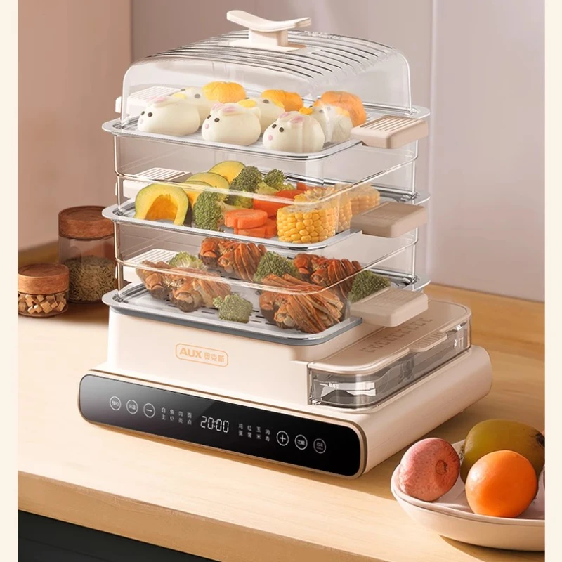 Electric Steamer Multi-Functional Integrated Household Three-Layer Stainless Steel Large Capacity Box Breakfast Machine Timing