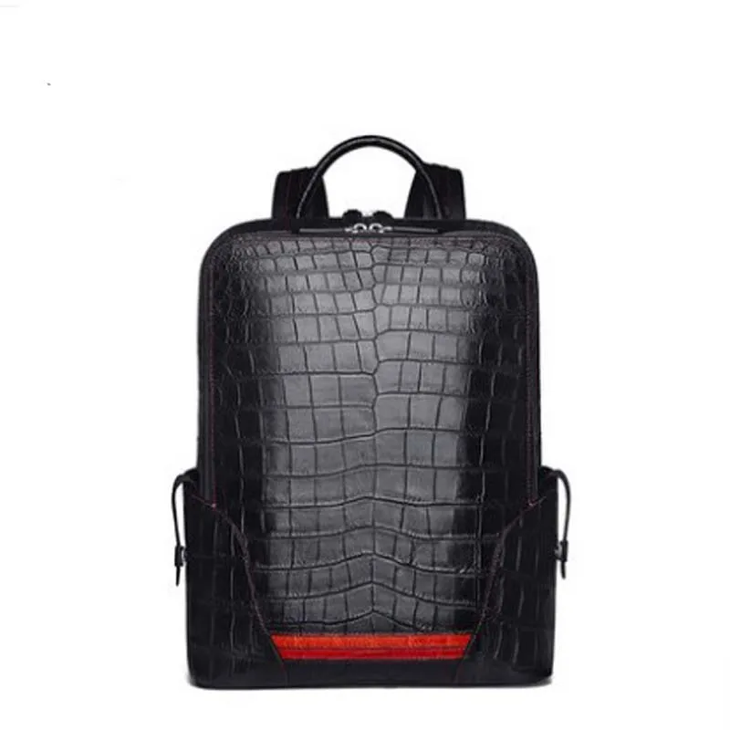 KEXIMA gete  new crocodile leather men backpack handmade crocodile skin travel bag casual fashion men's bag men backpack