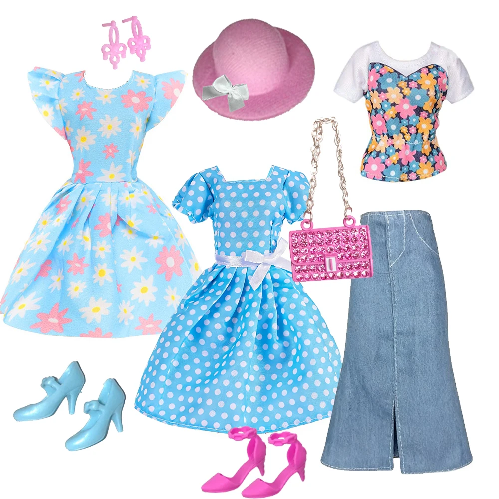 

Одежда для кукол 1/6, модный комплект в сине-белом стиле для 12-дюймовых модных кукол, набор одежды ручной работы для кукол 30 см, аксессуары для кукол.