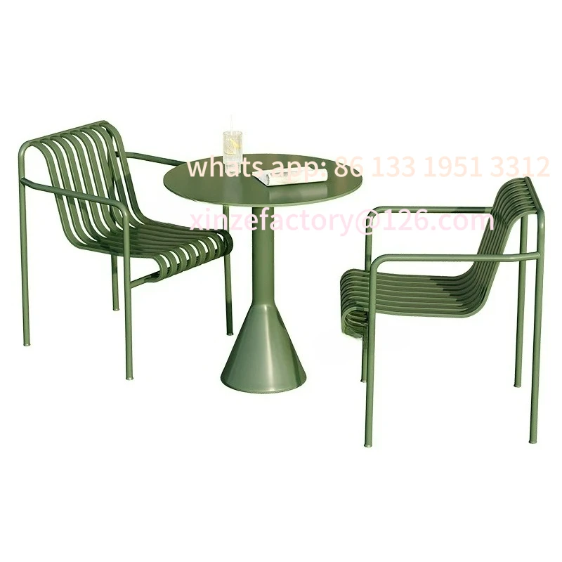 

Customizable Nordic Garden Furniture Sets Leisure Patio Open-air Cafe Balcony Table and Chair Set Outdoor Simple Garden Wrought