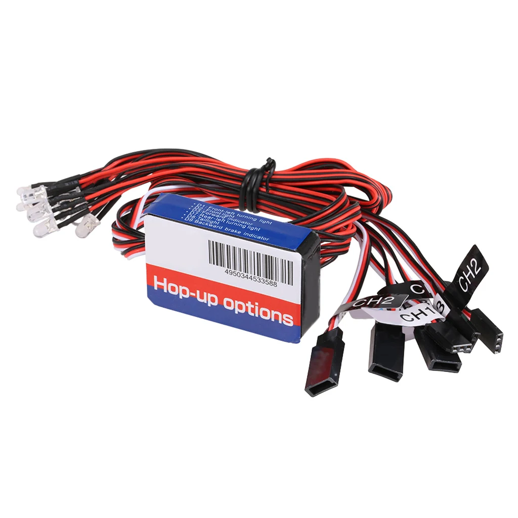 RC LED Lighting Kit 12 LED Simulation Brake Flashing Lights Remote Control Car Headlight for 1/10 RC Vehicles