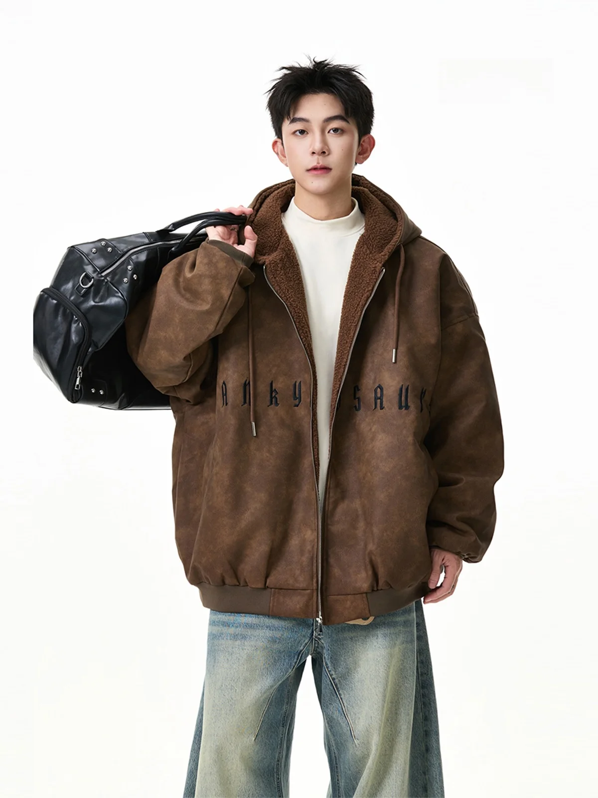 

Американский Sle Thiened Lamb Fur Jaet с капюшоном, зимнее пальто, теплое ветрозащитное водоотталкивающее байкерское пальто, повседневная верхняя одежда