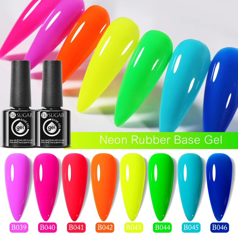 UR SUGAR-esmalte de Gel para uñas, Base de goma fluorescente de neón, Color de verano, barniz para manicura UV LED, 7ml