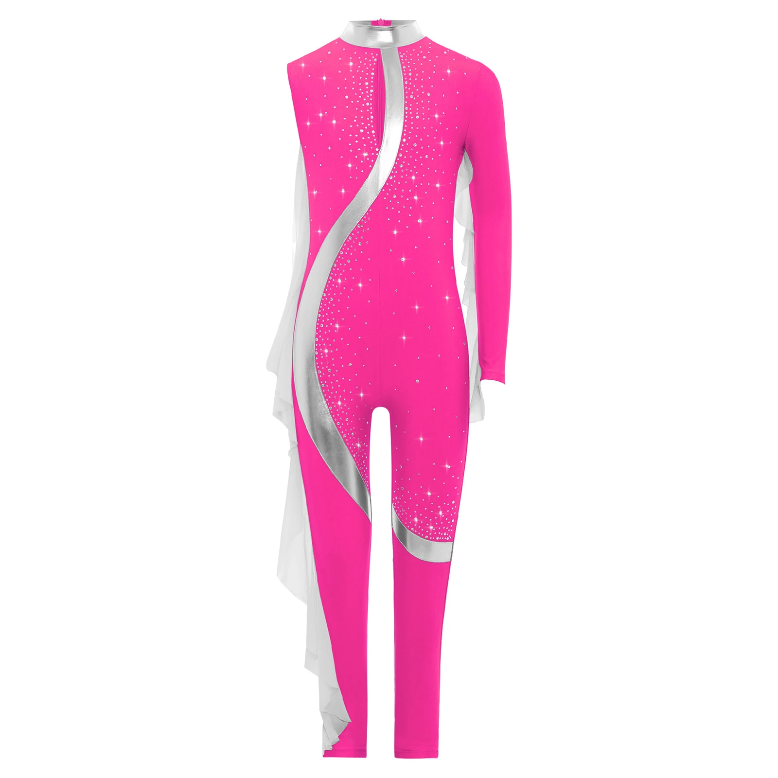 

Kids Girls Athletic Gymnastics Skating Jumpsuit Dance Leotards Long Sleeve Full Body Suits Bodysuit Ballet Gymnastique Leotards