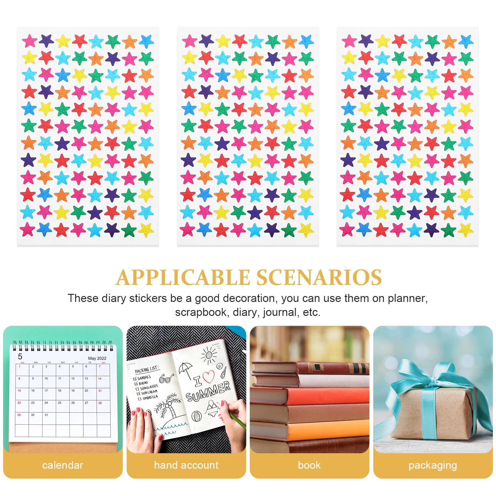 960 قطعة من الملصقات بألوان متنوعة ذاتية اللصق مثالية لبطاقات عيد الحب ديكورات ذاتية الصنع نجمة لامعة ملونة لامعة