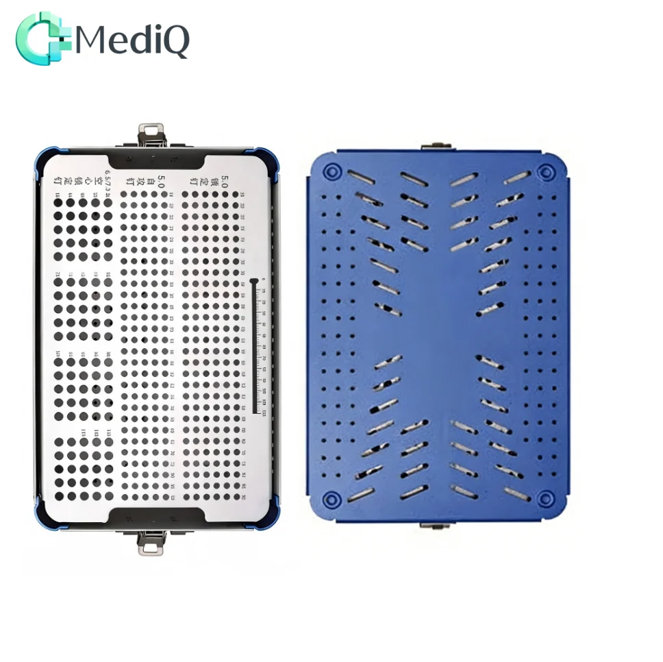 

Orthopedic Surgical Instruments Sterilization Tray for 5.0mm 6.5mm 7.3mm Large Fragment Locking Screws, OEM/ODM Disinfection Box