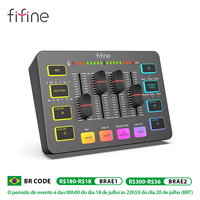 FIFINE USB Gaming Mixer With XLR Microphone Interface,48V Phantom Power,RGB, Sound Card for Podcasting Streaming AmpliGame SC3