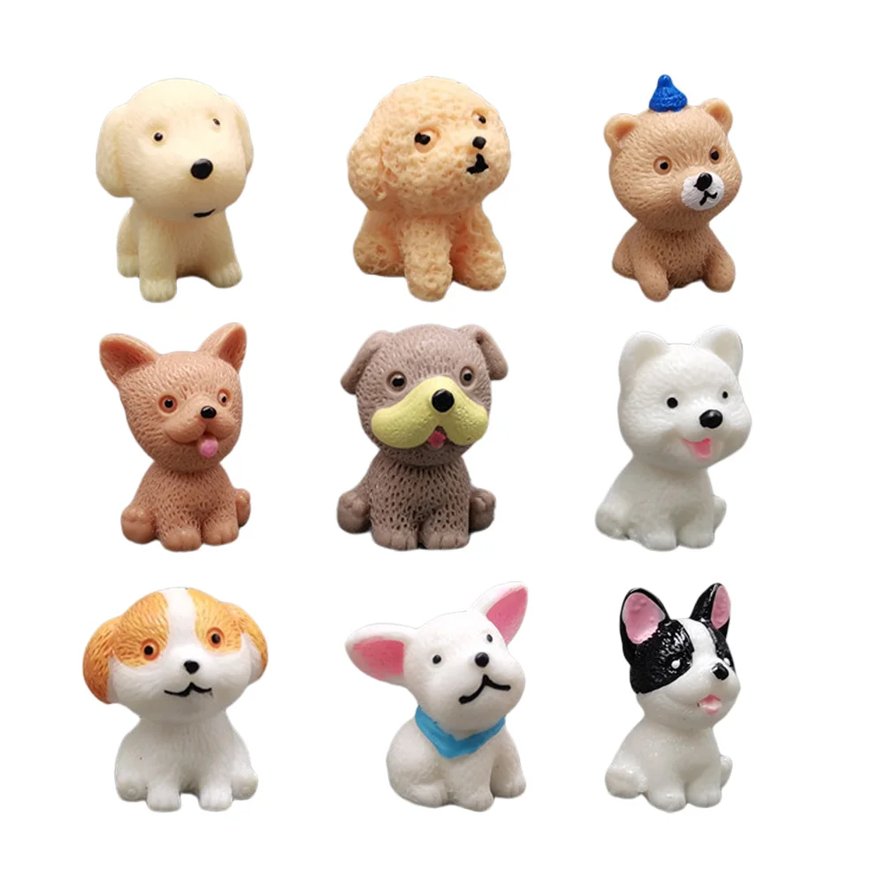 Mini Puppy Ornament Resin Craft Garden Adornments Lovely Dog Ornaments Imitation Dogs Figurines Statues Animal