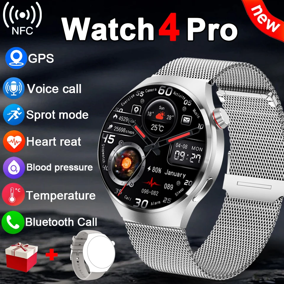 2025New For Huawei Watch4 PRO Smart Watch Men Ms.Watch 4 Pro HD Screen Bluetooth Call NFC GPS Heart rate waterproof SmartWatch