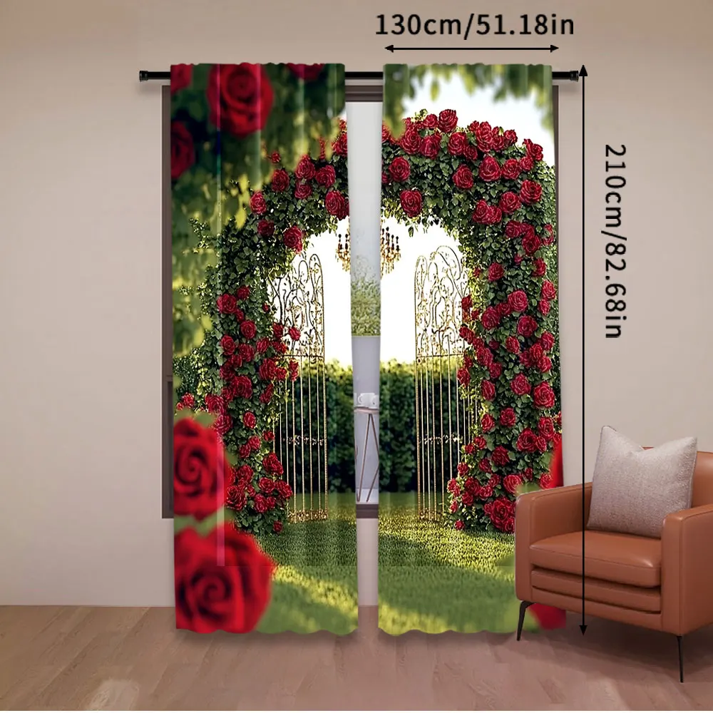 2Pcs Spring Garden Curtain Valentine\'S Day Flower Wedding Bridal Party Decorations Spring Garden Many Other Occasions