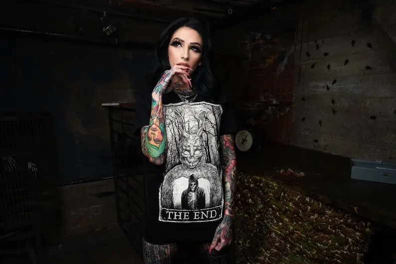 The End Tarot Card T-Shirt, Gothic Style Tee, Trendy Streetwear