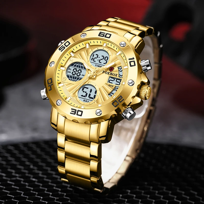 LIGE  Sport Mens Watches Top Brand Luxury Dual Display Quartz Watch For Men Military Waterproof Clock Digital Electronic Watch