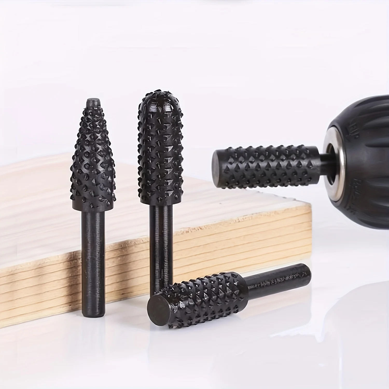 5pcs Woodworking Twist Drill Bits Rotary File Wood Drilling Burr Power Tools For Engraving Polishing Grinding