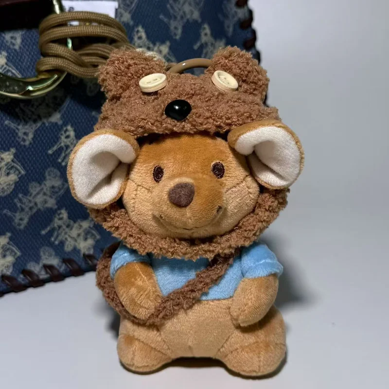 ديزني ويني ذا بوه رو الكنغر المفاتيح لطيف الشيف الزي الأطفال على ظهره سستة الديكور دمية قلادة لصديق هدية