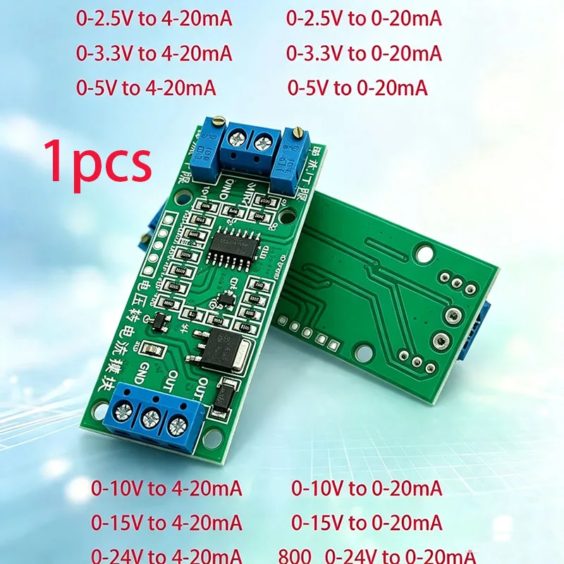 Voltage to Current Converter Module 0-24V to 4-20mA 0-20mA DC 7-30V Input Signal Transmitter