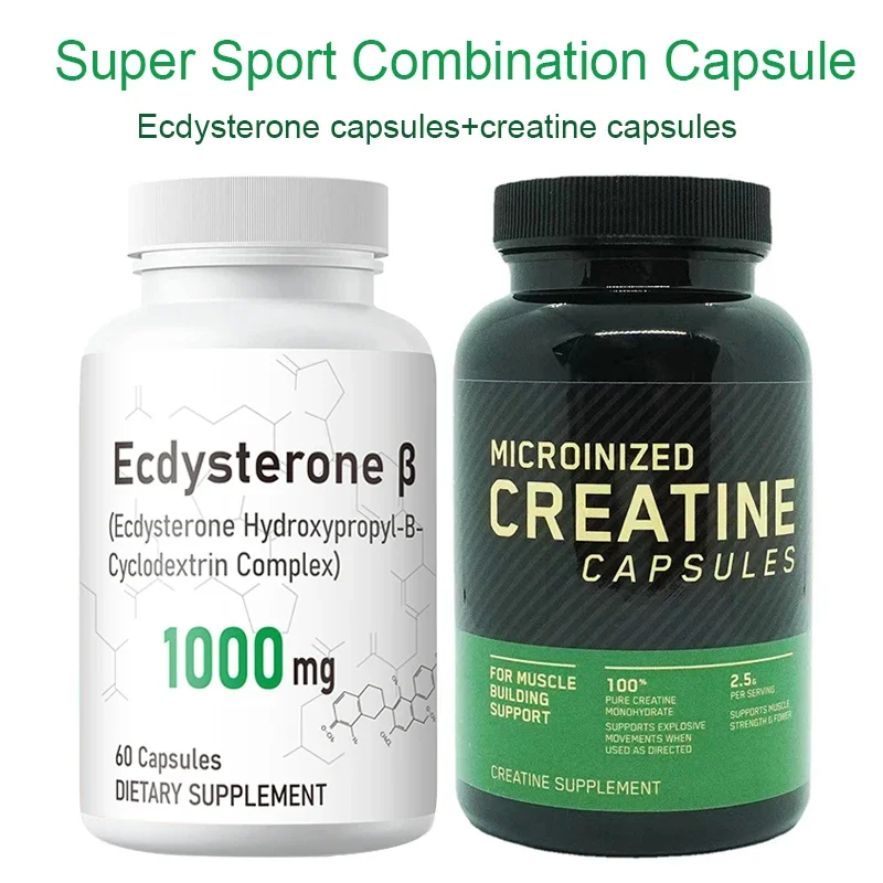 120 Pillsecdysterone capsules+creatine monohydrate capsules increase muscle mass  strength support development