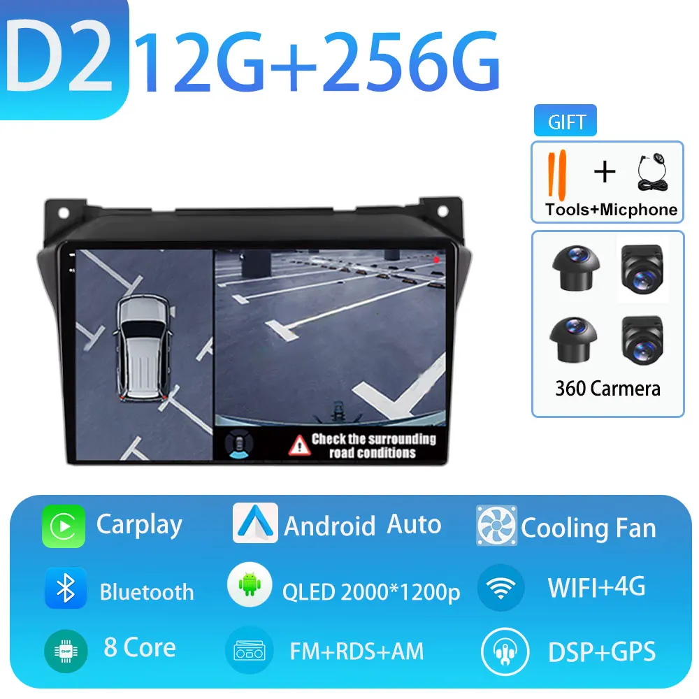 Android 15 Autoradio 360 Camera GPS Navigatie Multimedia Video Player Carplay Auto DSP RDS Voor Suzuki Alto 2009 2010-2016 2017