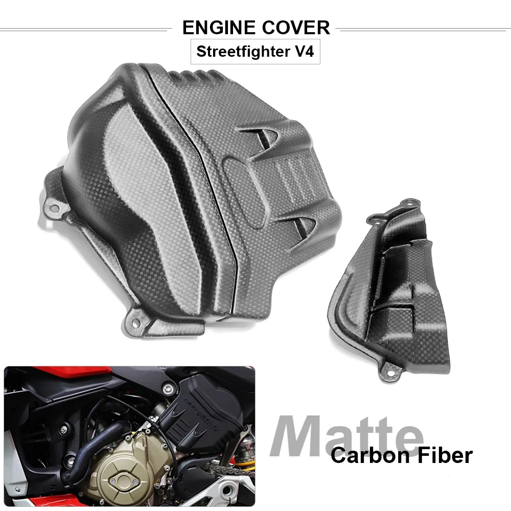 

for Ducati Streetfighter V4 / Panigale V4 R/S 2018-2021 Motorcycle Carbon Fiber Engine Cover Fairing Cover Panel Guard Protector