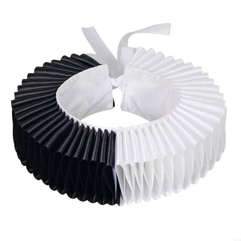 L5YA فيكتوري بياقة قابلة للفصل وياقة مكشكشة للزي الرسمي الكاجوال