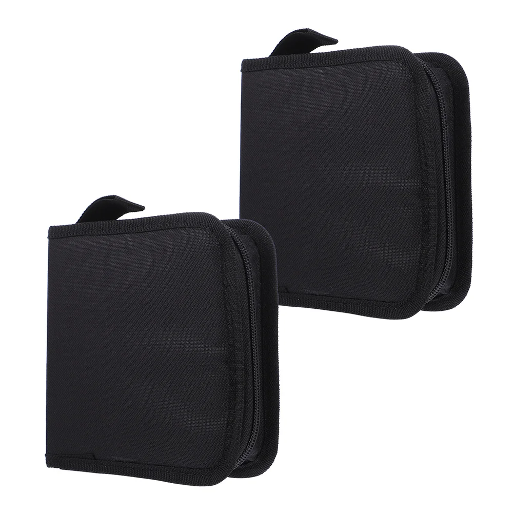 

2Pcs Large Capacity Cd Storage Bag 40 Discs Oxford Fabric Shockproof Scratch Resistant Zipper Closure Cd Holder Case for Home