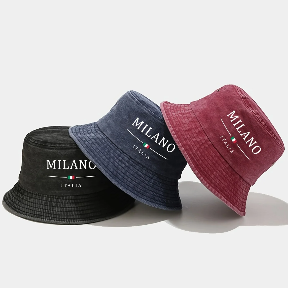 1 Stück Milan Bedruckter Waschbarer Bucket Hat Atmungsaktiver Sonnenhut Unisex Outdoor Urlaub Reise Faltbarer Fischerhut für Männer und Frauen S
