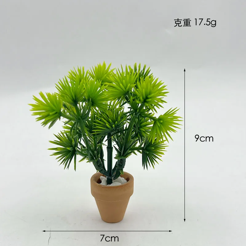 Mini Pine Needle Potted Plant Dollhouse Miniature Simulation Accessory Scene Props DIY Ornament