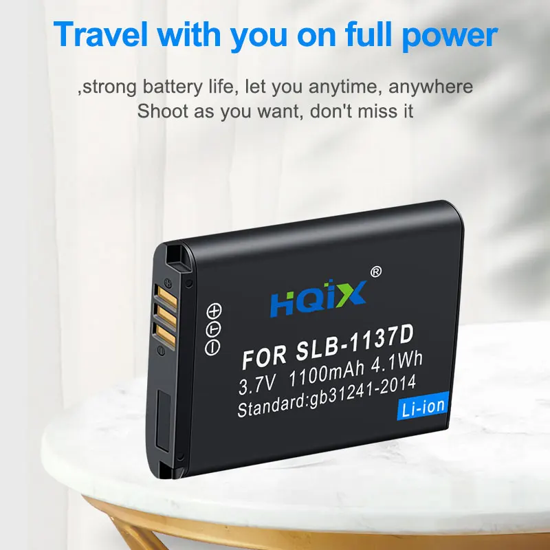 HQIX for Samsung NV11 NV30 NV40 NV100HD NV103 NV24HD NV106HD I80 I85 I100 TL34 L74WIDE Camera SLB-1137D Charger Battery