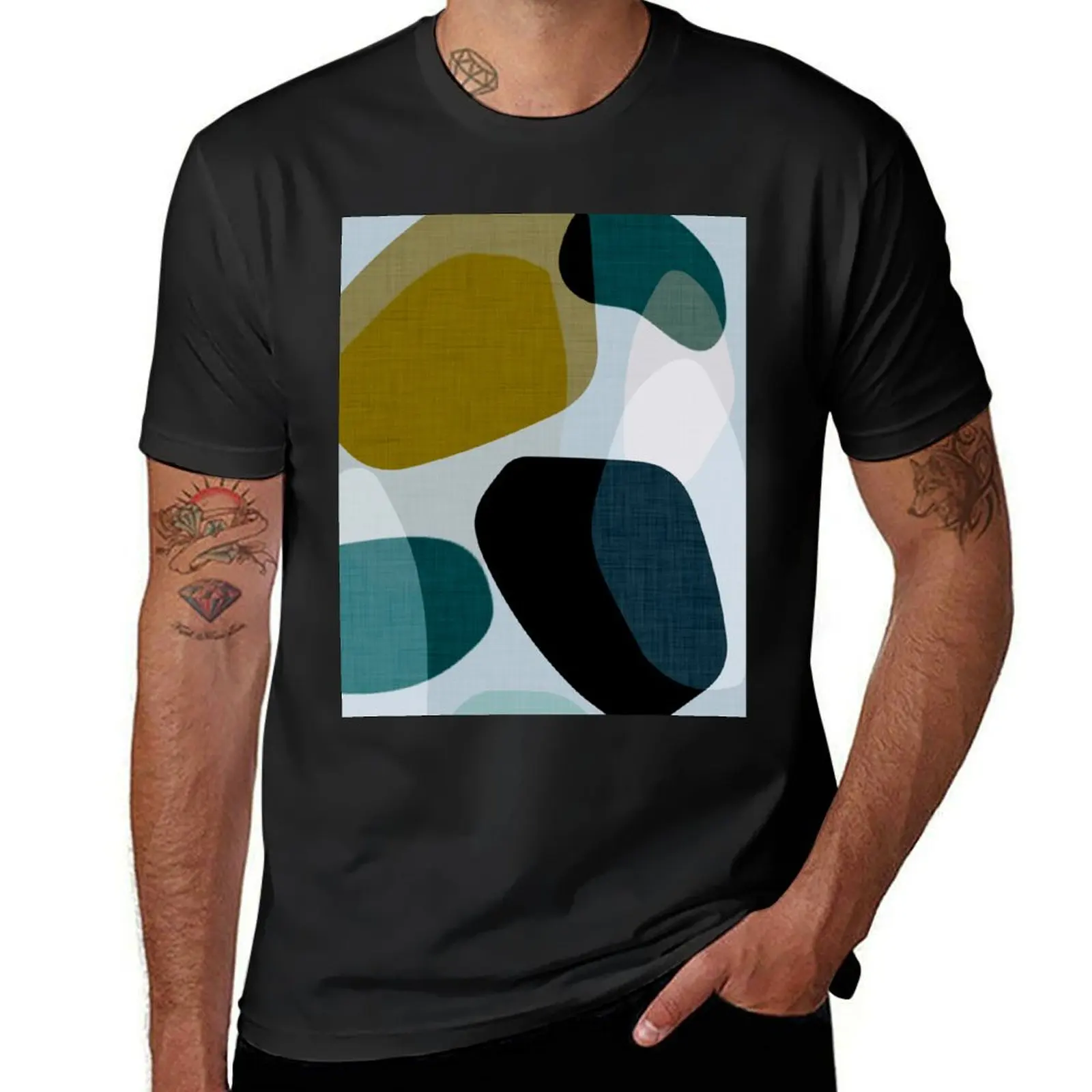 Abstract terrain - river T-Shirt anime clothes vintage tops t shirts for men cotton