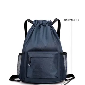 Unisex Navy Blue Công suất lớn Công suất không thấm nước Backpack Drawor Backpack Backpack 10 Bán hàng chính màu xanh - 8