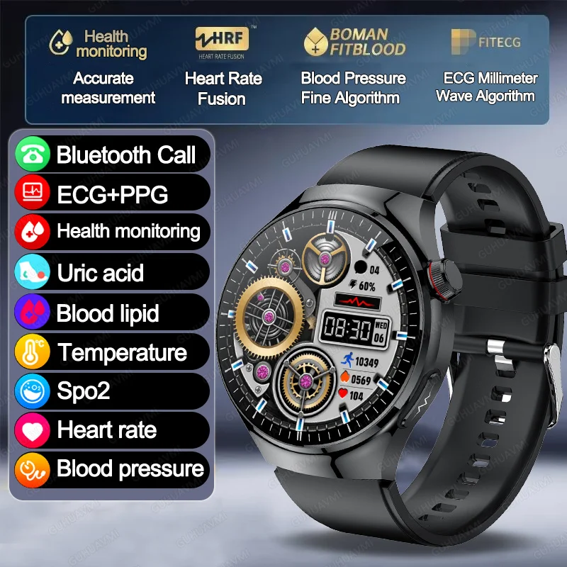 2025 New GT5 Pro Micro examination Health SmartWatch Sapphire AMOLED Screen ECG+PPG Blood fat Uric acid Organ monitor smartwatch