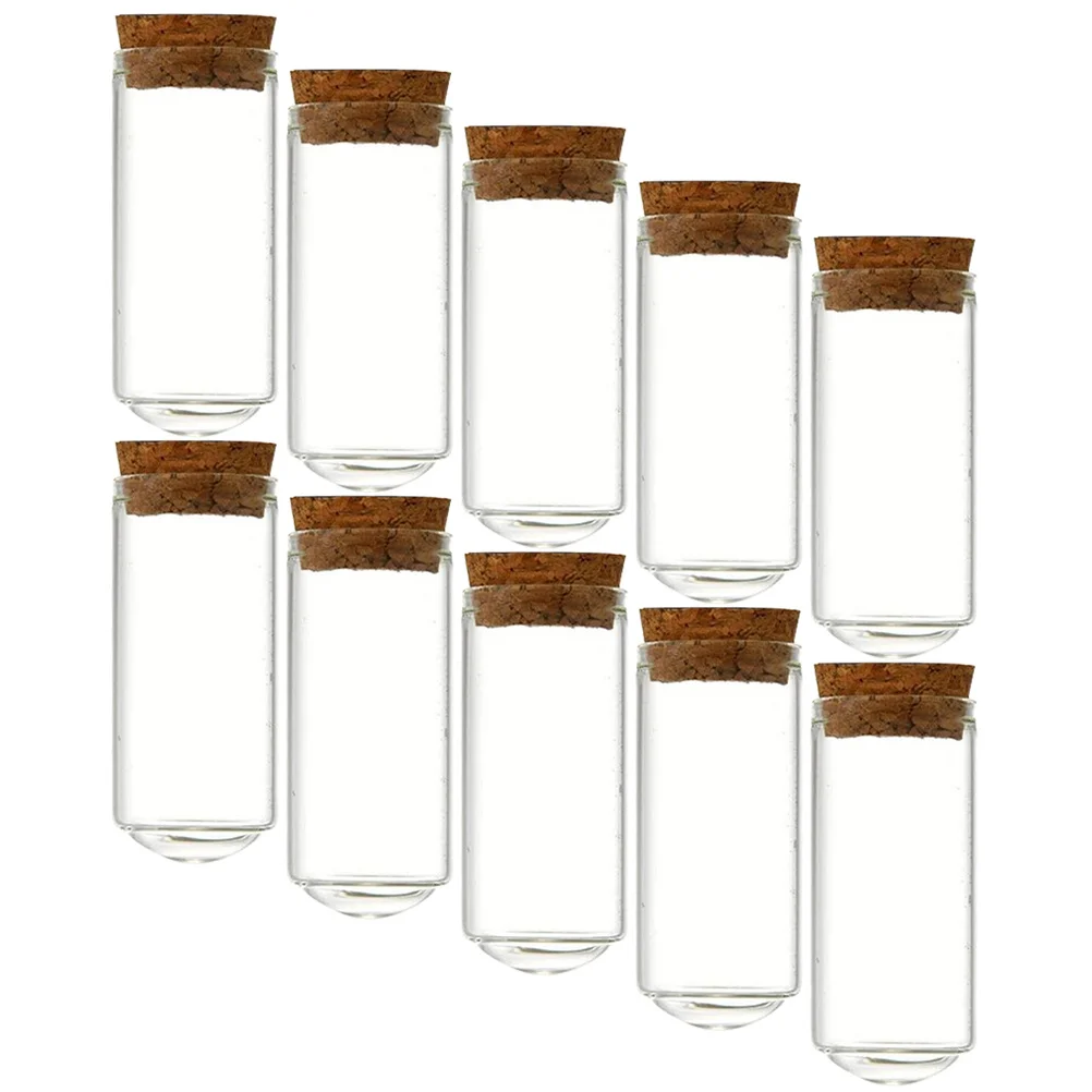 

10pcs Round Bottom Cork Glass Bottles Clear Mini Jars For Diy Perfume Candy Storage Wedding Decor Wish Vials Display Ornaments