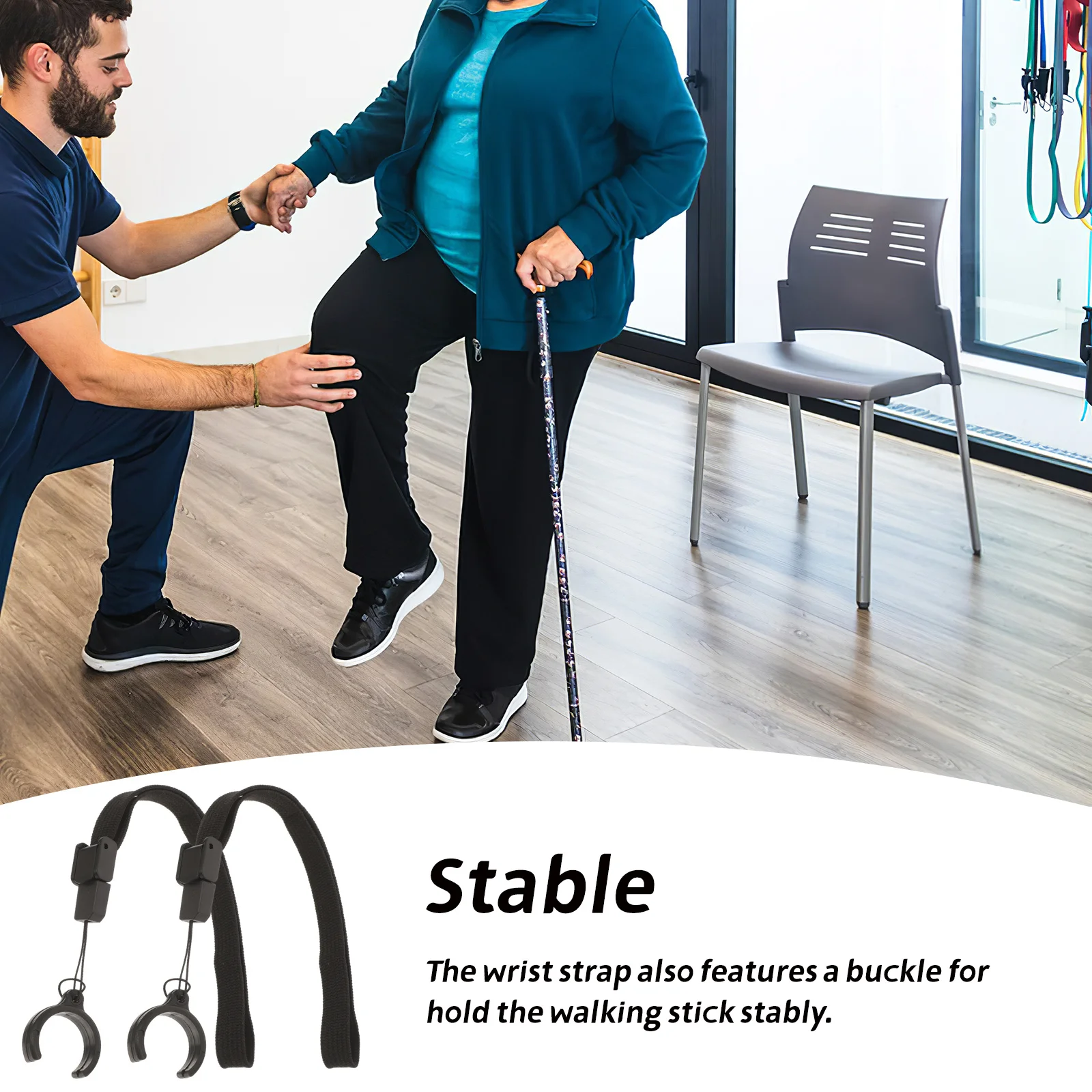 

2Pcs Cane Accessories Wrist Strap for Walking Pole Secure Hold Buckle Design Prevents Dropping Ideal for Seniors Reusable Anti