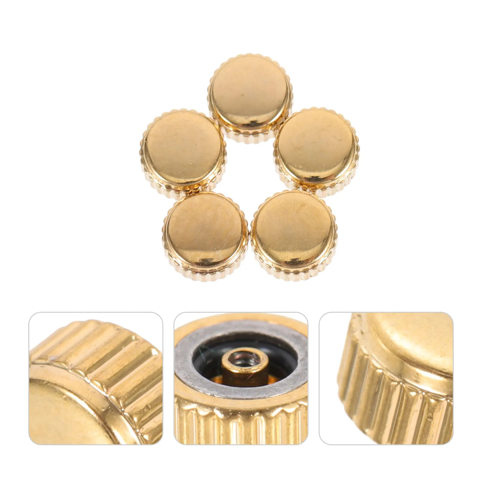 5 Pcs Watch Crown Parts Repair Tools Steel Durable Replacements Long Life Fits Most Watches Practical Functions