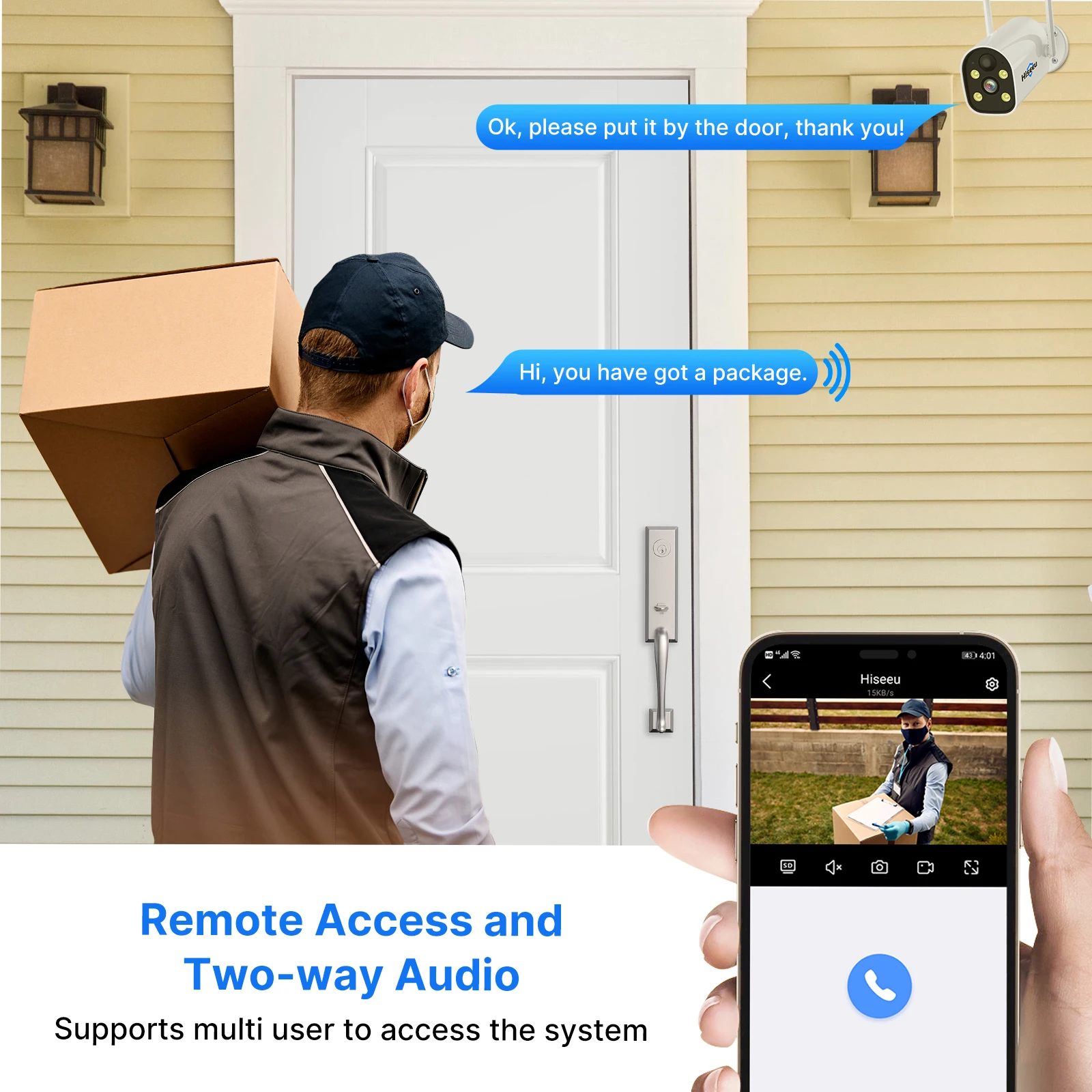 Hiseeu H.265 4MP 8 قناة في الهواء الطلق اتجاهين الصوت IP اللاسلكية Cctv كيت مراقبة المنزل واي فاي Nvr نظام الكاميرا الشمسية بطاقة SD ، nvr #4