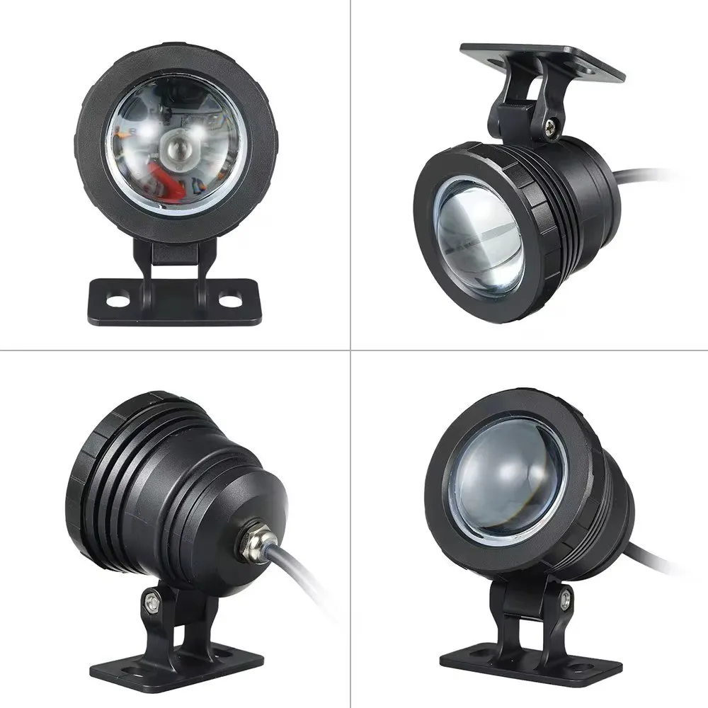 AC/DC 12V 10W RGB LED Underwater Light Submersible Lamp with Remote Control 16 Colors Changing Flash