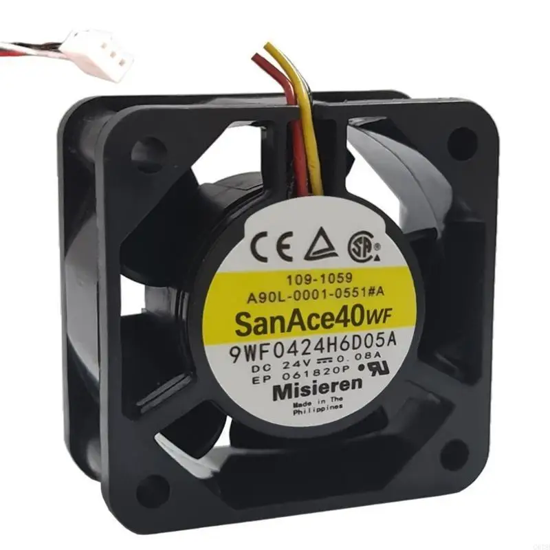 G6DD Brand New For SANYO DENKIE SanAce40WF 9WF0424H6D05A 24V 0.08A 4020 131212P 3pin Server Cooling Fan