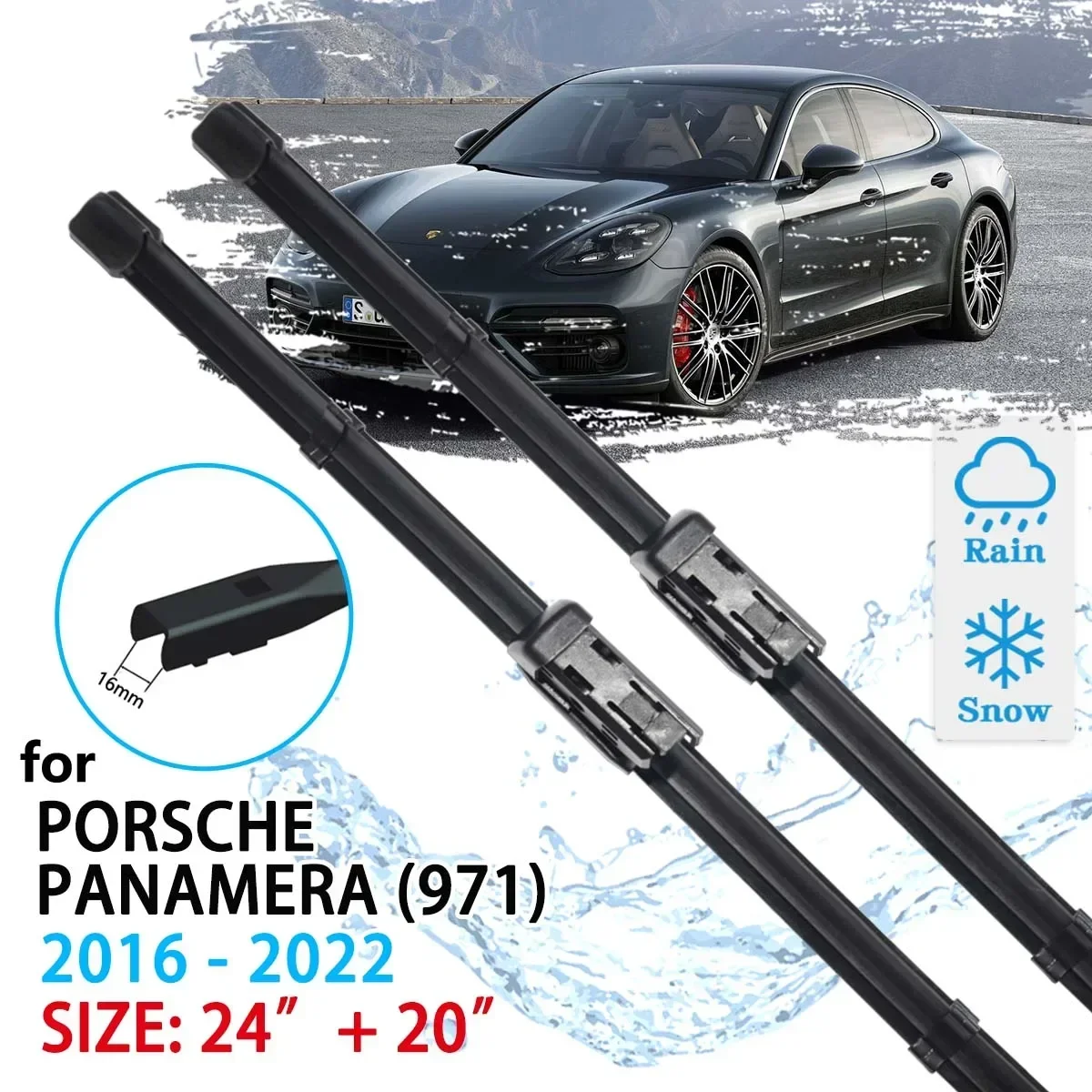 Parabrisas delantero para coche, escobillas de limpiaparabrisas para Porsche Panamera 971, chasis G2, 2016, 2017, 2018, 2019, 2020, 2021, 2022