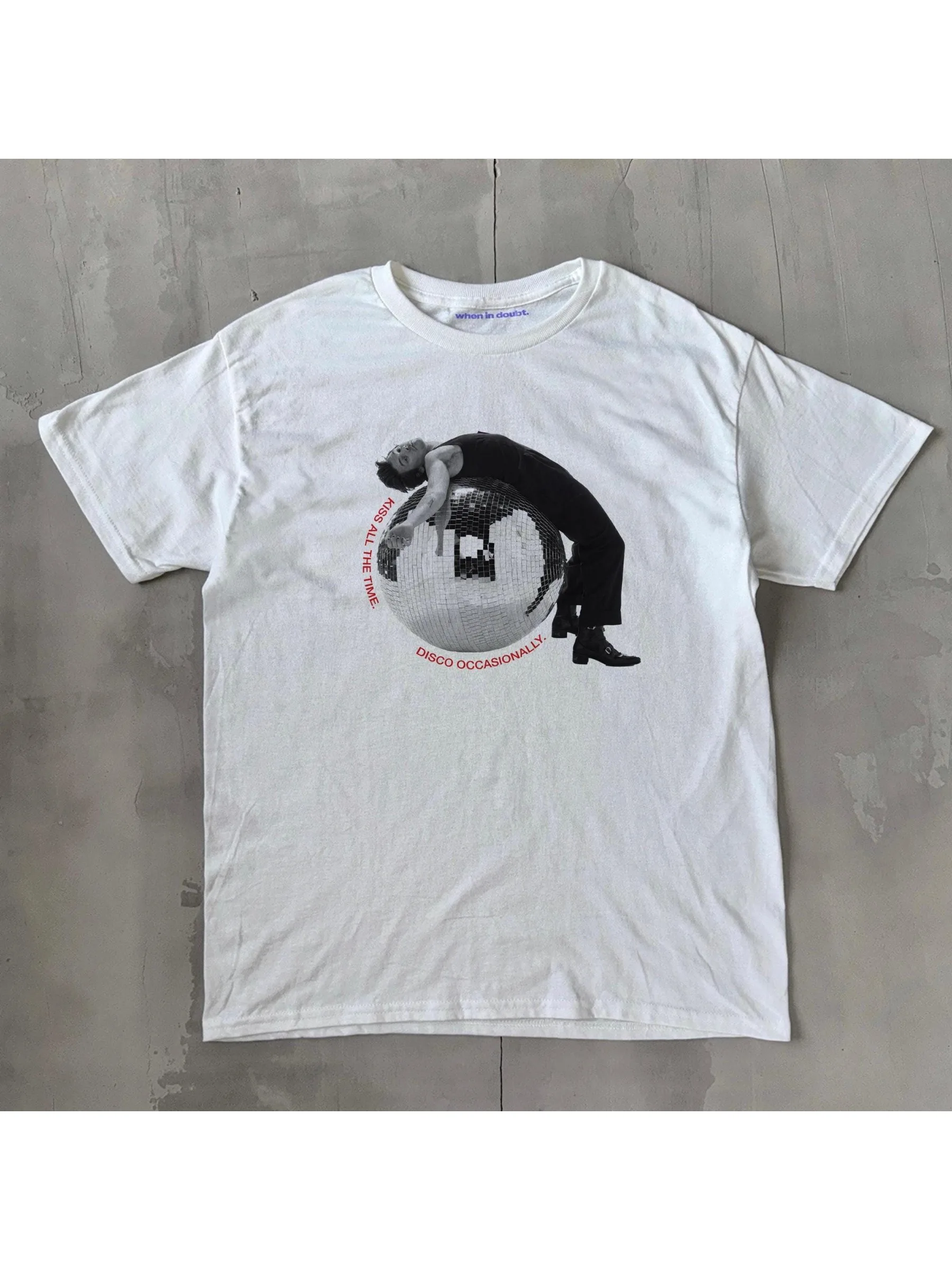 Harry Styles Kiss All The Time Disco Occasioneel Disco Ball T-shirt Dames Heren Oversized Streetwear Y2K HS Tour Grafische T-shirts - afbeelding 2