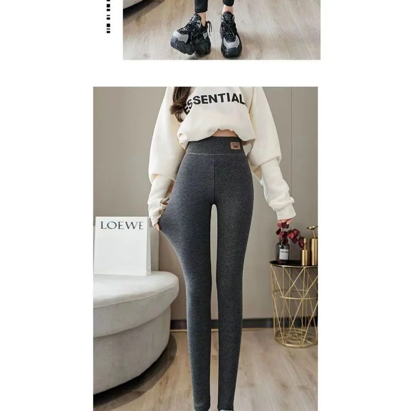 

Extra Thick Autumn Winter Women's Internal External High-waist Cold-proof and Warm Elastic All-in-one Thermal Pants and Leggings