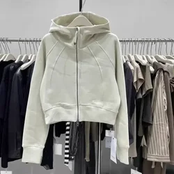 Solid Color Hoodie Women's Korean Version 2000 Version Casual Versatile Loose Zipper Short Jacket Women's Long Sleeve Jacket