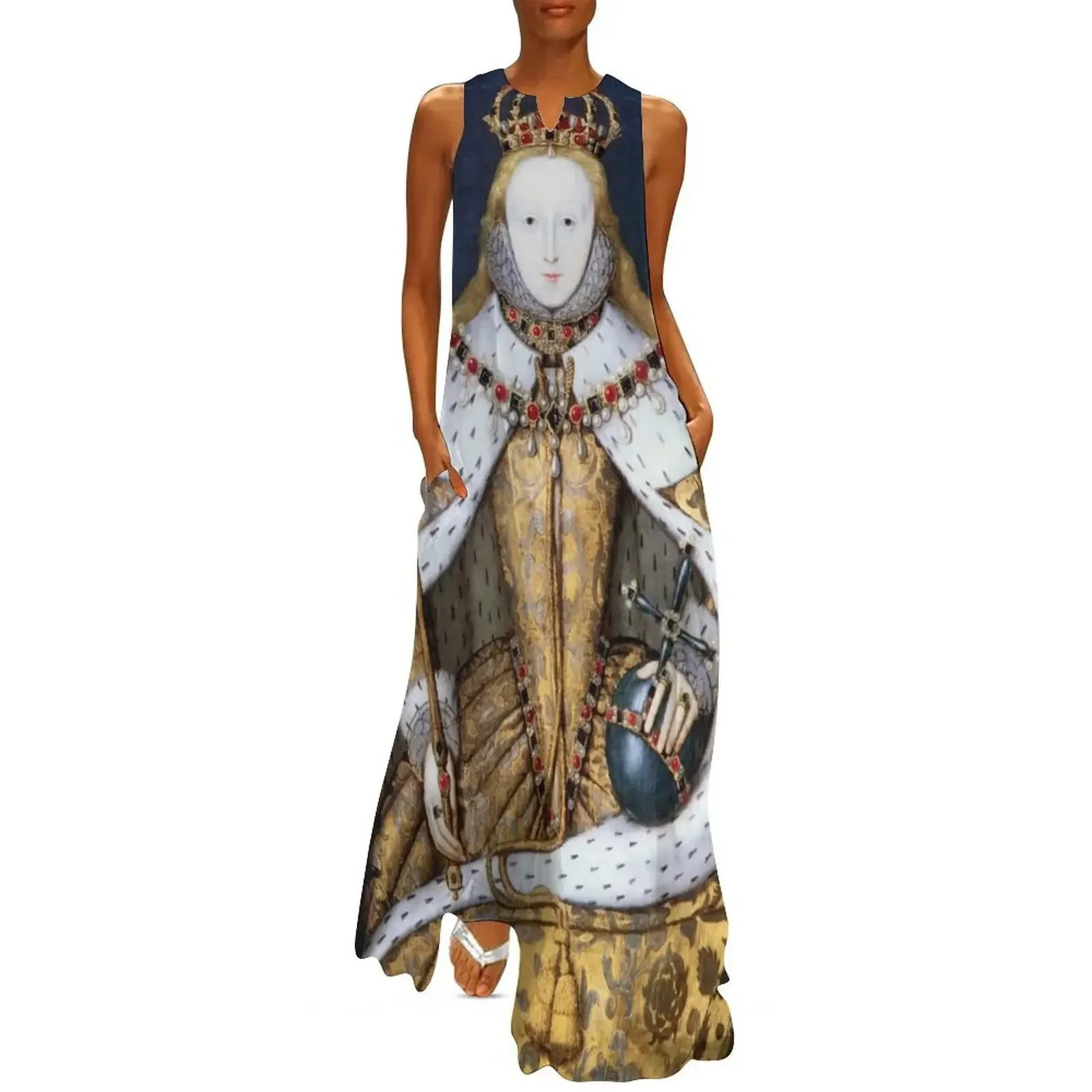

Elizabeth I Coronation Portrait Long Dress women's luxury party dress women evening dress long women summer