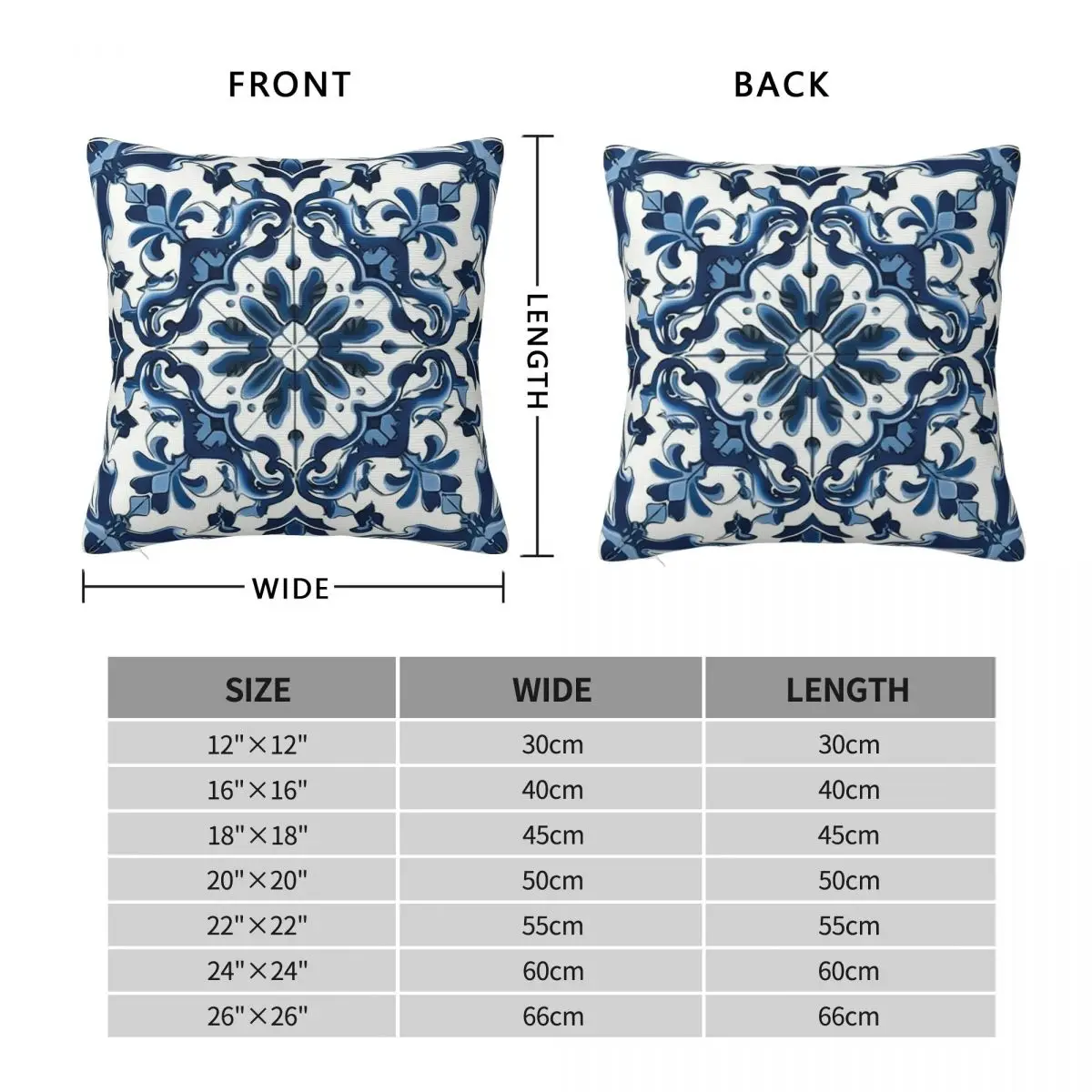 Blue And White Majolica Pattern Pillowcase Polyester Pillows Cover Cushion Comfort Throw Pillow Sofa Decorative Cushions Used