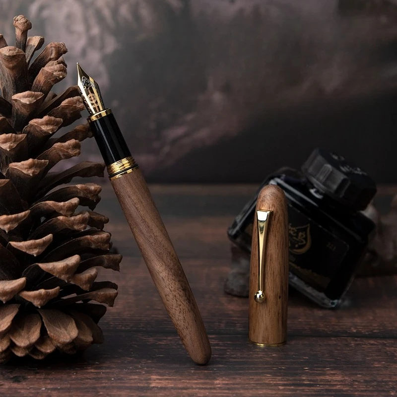 Wingsung Solid Wood Business Fountain Pen Office Signature Gift Box Little Prince Pen Tip Ink Pen Universal 3.4mm Ink Bag Pens