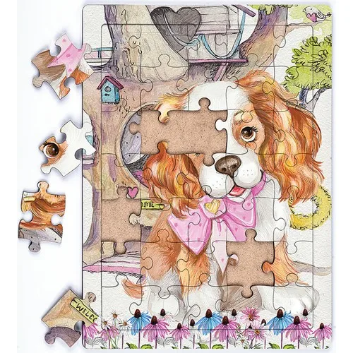 King Of Jigsaw Puzzle Cute Dog and Tree Home Wooden Puzzle 35 Piece (Xxxv-22)