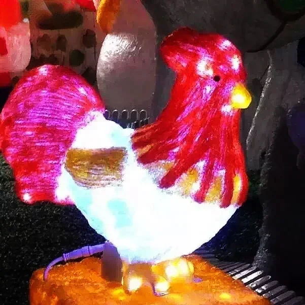 Christmas 3d giant animals motif  chook display acrylic 3d led sculptures of animals