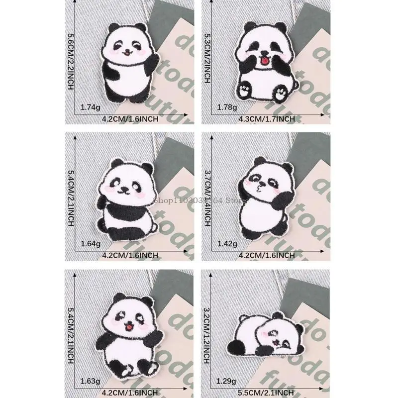 6PCS PANDA TETEMED PLATHES CZATKI NAPIĘKSZY ZAPITACJI MAJĄCEJ MAJEK