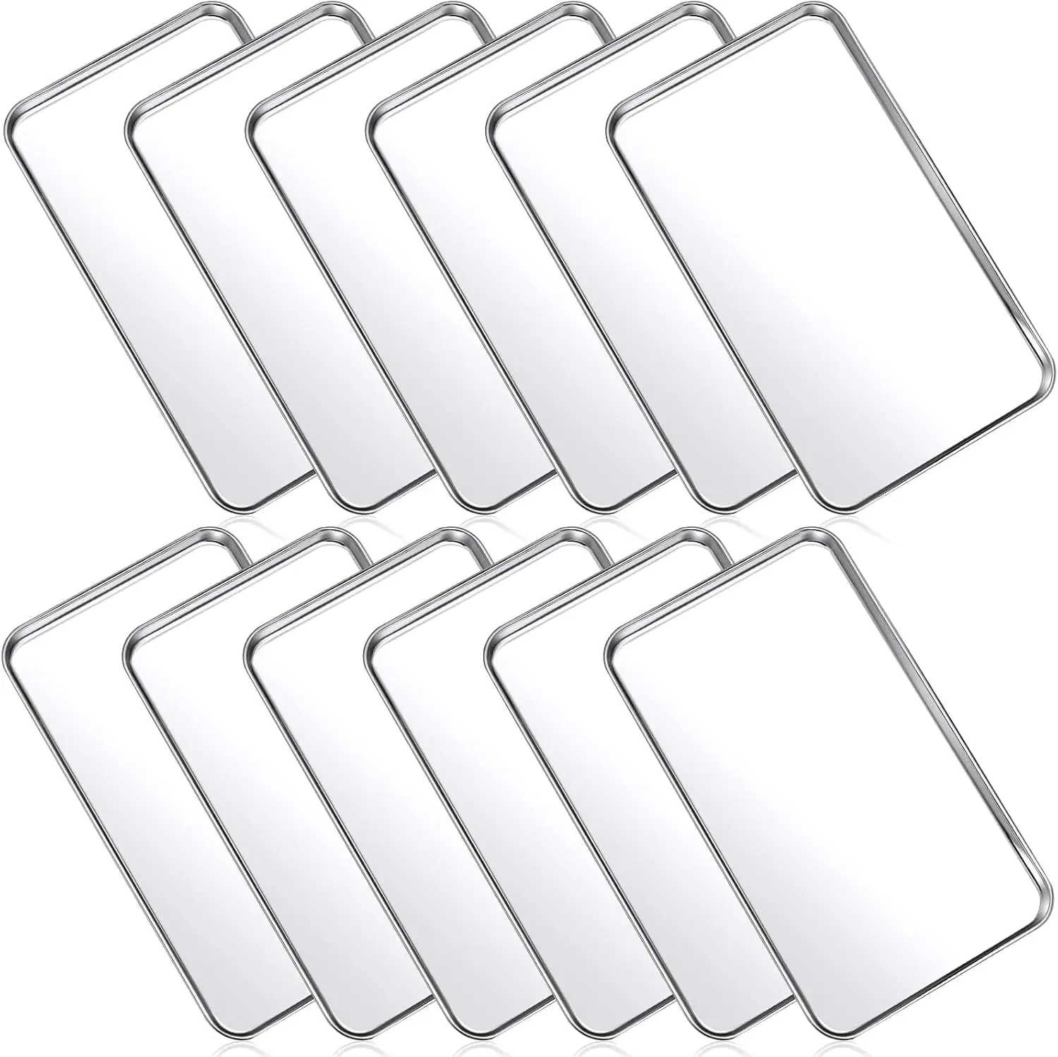 

Набор из 12 профессиональных противней для выпечки из нержавеющей стали, маленькие металлические формы для печенья, для духовки, для кухни