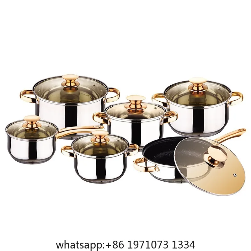 Thickened food grade 201 stainless steel pot set, non-stick frying , soup , milk pan, saucepan