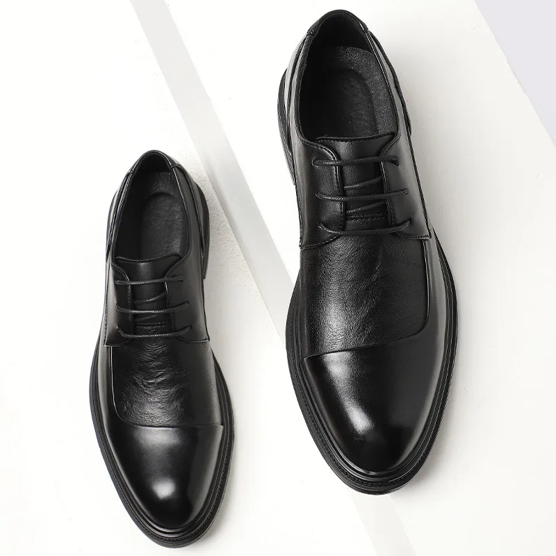 Oxford Mens Dress Shoes Formal Business Lace-up Full Grain Leather Minimalist Shoes for Men men dress shoes